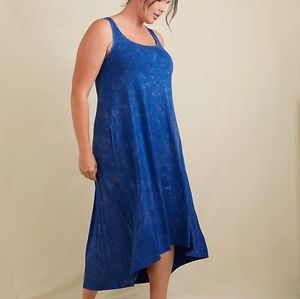 Torrid Blue Maxi Original Super Soft High Low Dress Size 2X NWT